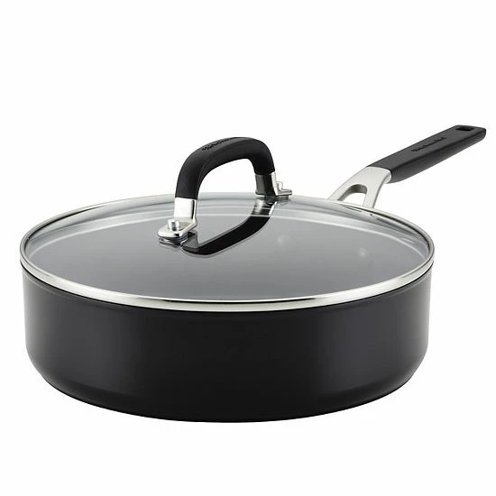 KitchenAid® Hard-Anodized Nonstick Deep Frying Sauté Pan With Lid, 3-Quart 3 KitchenAid® Hard-Anodized Nonstick Deep Frying Sauté Pan With Lid, 3-Quart