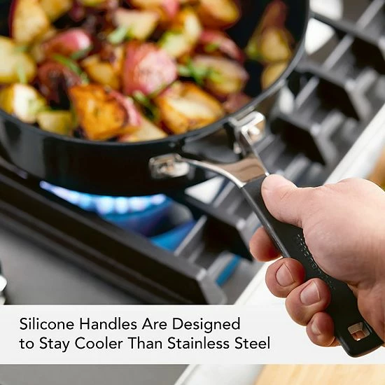 KitchenAid® Hard-Anodized Nonstick Deep Frying Sauté Pan With Lid, 3-Quart 4 KitchenAid® Hard-Anodized Nonstick Deep Frying Sauté Pan With Lid, 3-Quart - Image 2