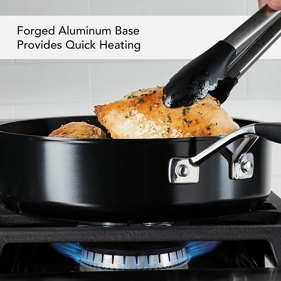 KitchenAid® Hard-Anodized Nonstick Deep Frying Sauté Pan With Lid, 3-Quart 5 KitchenAid® Hard-Anodized Nonstick Deep Frying Sauté Pan With Lid, 3-Quart - Image 3