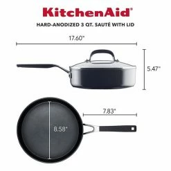 KitchenAid® Hard-Anodized Nonstick Deep Frying Sauté Pan With Lid, 3-Quart 16 KitchenAid® Hard-Anodized Nonstick Deep Frying Sauté Pan With Lid, 3-Quart -KitchenAid Shop unnamed file 1135