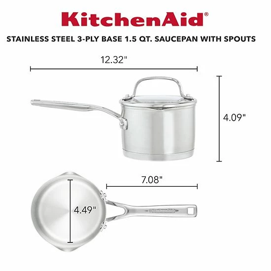 KitchenAid 3-Ply Base Stainless Steel 1.5-qt. Saucepan with Pour Spouts KitchenAid 3-Ply Base Stainless Steel 1.5-qt. Saucepan With Pour Spouts -KitchenAid Shop unnamed file 1162