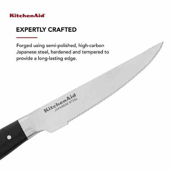 KitchenAid KO4PSKSOHOBA Gourmet 4-pc. Forged Triple Rivet Steak Knife Set 6 KitchenAid KO4PSKSOHOBA Gourmet 4-pc. Forged Triple Rivet Steak Knife Set - Image 4