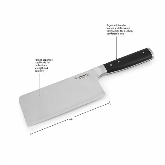KitchenAid KO6IVSSOHOBA Gourmet 6-in. Forged Cleaver Knife With Sheath 7 KitchenAid KO6IVSSOHOBA Gourmet 6-in. Forged Cleaver Knife With Sheath - Image 5