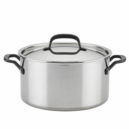 KitchenAid® 5-Ply Clad 8-qt. Stainless Steel Stockpot With Lid 3 KitchenAid® 5-Ply Clad 8-qt. Stainless Steel Stockpot With Lid