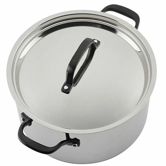 KitchenAid® 5-Ply Clad 8-qt. Stainless Steel Stockpot With Lid 4 KitchenAid® 5-Ply Clad 8-qt. Stainless Steel Stockpot With Lid - Image 2