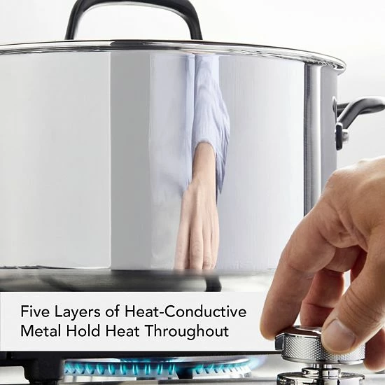KitchenAid® 5-Ply Clad 8-qt. Stainless Steel Stockpot With Lid 7 KitchenAid® 5-Ply Clad 8-qt. Stainless Steel Stockpot With Lid - Image 5