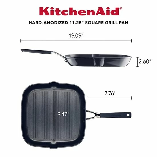 KitchenAid® 11.25-in. Hard-Anodized Square Grill Pan KitchenAid® 11.25-in. Hard-Anodized Square Grill Pan -KitchenAid Shop unnamed file 1292