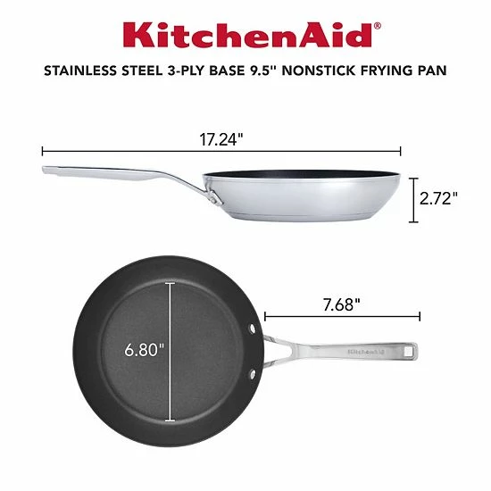 KitchenAid 3-Ply Base Stainless Steel Nonstick Frypan 4 KitchenAid 3-Ply Base Stainless Steel Nonstick Frypan - Image 2
