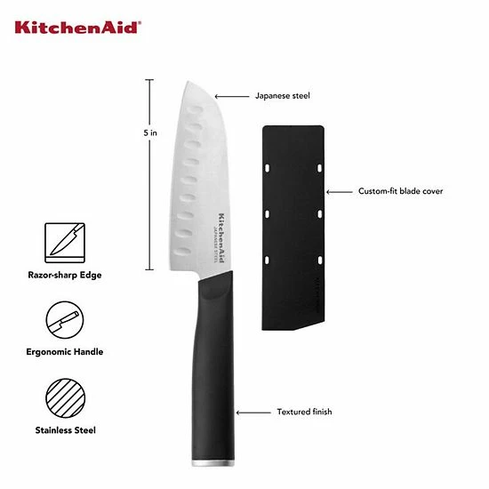 KitchenAid KE5IKSEOHOBA Classic 5-in. Santoku Knife With Sheath 4 KitchenAid KE5IKSEOHOBA Classic 5-in. Santoku Knife With Sheath - Image 2