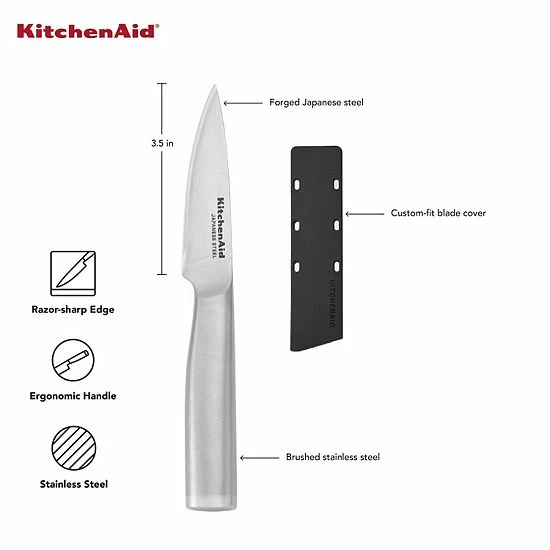 KitchenAid Gourmet 3.5-in. Serrated Paring Knife With Blade Cover 6 KitchenAid Gourmet 3.5-in. Serrated Paring Knife With Blade Cover - Image 4