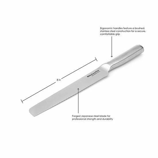 KitchenAid Gourmet 8-in. Bread Knife With Blade Cover 9 KitchenAid Gourmet 8-in. Bread Knife With Blade Cover - Image 7