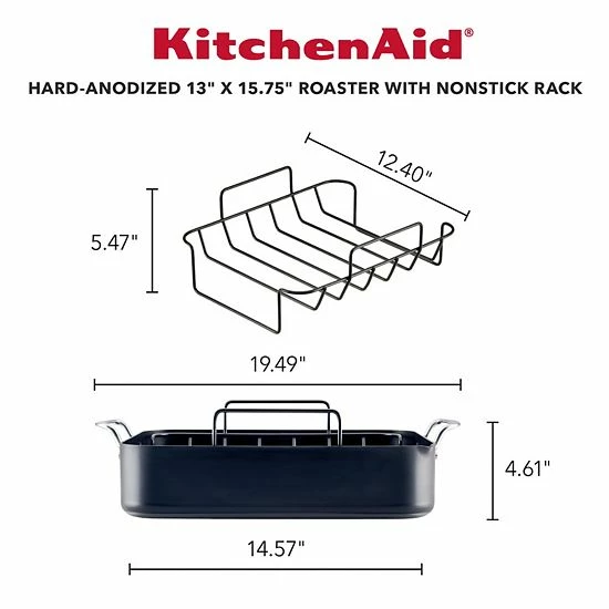 KitchenAid Hard-Anodized Roaster with Removable Nonstick Rack KitchenAid Hard-Anodized Roaster With Removable Nonstick Rack -KitchenAid Shop unnamed file 1749
