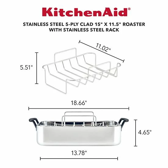 KitchenAid 5-Ply Clad Stainless Steel Roaster with Removable Rack KitchenAid 5-Ply Clad Stainless Steel Roaster With Removable Rack -KitchenAid Shop unnamed file 1764