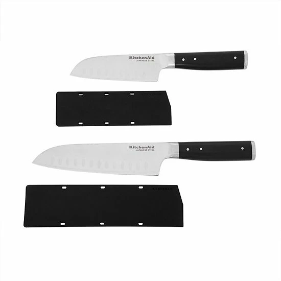 KitchenAid KO2PKSSOHOBA Gourmet 2-pc. Triple-Rivet Santoku Knife Set With Sheaths 3 KitchenAid KO2PKSSOHOBA Gourmet 2-pc. Triple-Rivet Santoku Knife Set With Sheaths