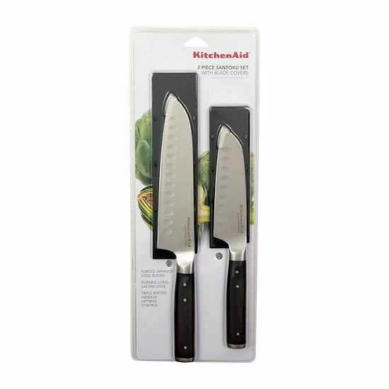 KitchenAid KO2PKSSOHOBA Gourmet 2-pc. Triple-Rivet Santoku Knife Set With Sheaths 7 KitchenAid KO2PKSSOHOBA Gourmet 2-pc. Triple-Rivet Santoku Knife Set With Sheaths - Image 5