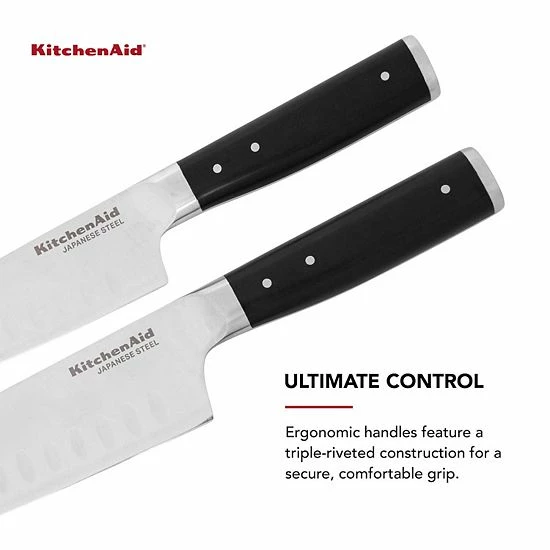 KitchenAid KO2PKSSOHOBA Gourmet 2-pc. Triple-Rivet Santoku Knife Set With Sheaths 9 KitchenAid KO2PKSSOHOBA Gourmet 2-pc. Triple-Rivet Santoku Knife Set With Sheaths - Image 7