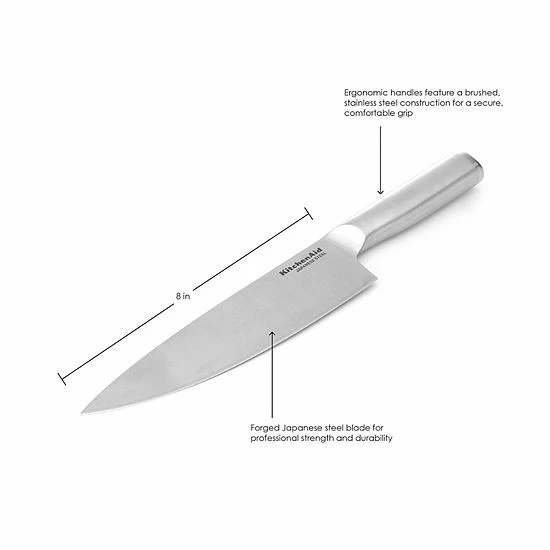 KitchenAid Gourmet 8-in. Chef Knife With Blade Cover 8 KitchenAid Gourmet 8-in. Chef Knife With Blade Cover - Image 6