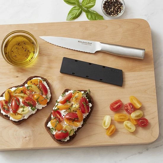 KitchenAid Gourmet 5.5-in. Serrated Utility Knife With Blade Cover 4 KitchenAid Gourmet 5.5-in. Serrated Utility Knife With Blade Cover - Image 2