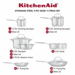 KitchenAid® 3-Ply 11-pc. Stainless Steel Cookware Set 13 KitchenAid® 3-Ply 11-pc. Stainless Steel Cookware Set -KitchenAid Shop unnamed file 350