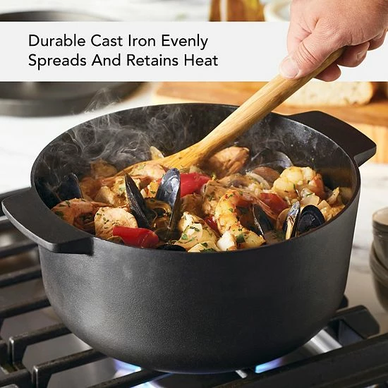KitchenAid 6-qt. Seasoned Cast-Iron Dutch Oven / Casserole 7 KitchenAid 6-qt. Seasoned Cast-Iron Dutch Oven / Casserole - Image 5