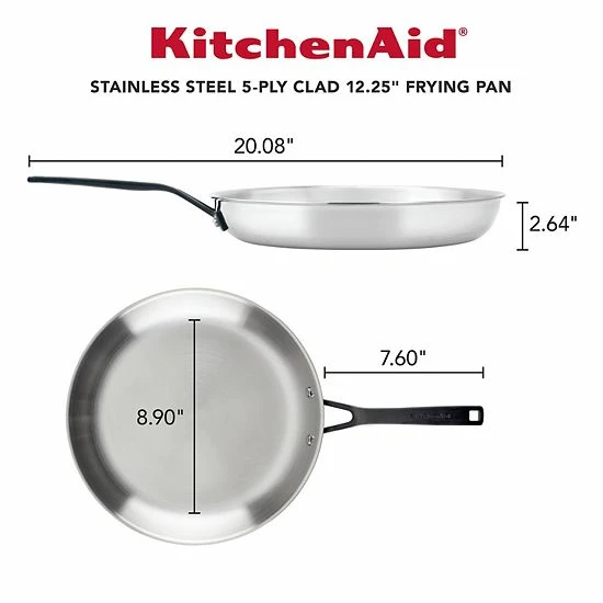 KitchenAid® 5-Ply Clad 12.25-in. Stainless Steel Frypan KitchenAid® 5-Ply Clad 12.25-in. Stainless Steel Frypan -KitchenAid Shop unnamed file 662