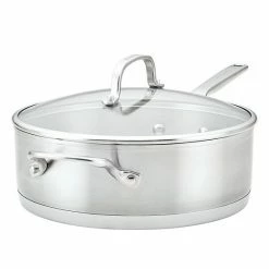 KitchenAid 3-Ply Base Stainless Steel 4.5-qt. Deep Sauté Pan With Helper Handle And Lid