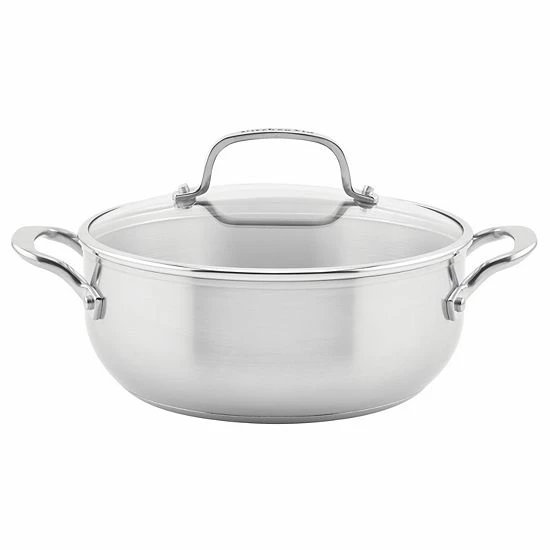 KitchenAid® 3-Ply 4-qt. Stainless Steel Casserole With Lid 3 KitchenAid® 3-Ply 4-qt. Stainless Steel Casserole With Lid