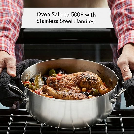 KitchenAid® 3-Ply 4-qt. Stainless Steel Casserole With Lid 6 KitchenAid® 3-Ply 4-qt. Stainless Steel Casserole With Lid - Image 4