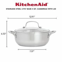 KitchenAid® 3-Ply 4-qt. Stainless Steel Casserole With Lid 13 KitchenAid® 3-Ply 4-qt. Stainless Steel Casserole With Lid -KitchenAid Shop unnamed file 809