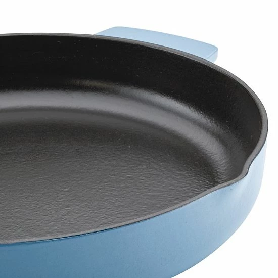 KitchenAid Enameled Cast-Iron Skillet With Helper Handle Blue 8 KitchenAid Enameled Cast-Iron Skillet With Helper Handle Blue - Image 6