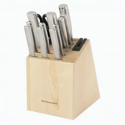 KitchenAid Gourmet Forged Knife Block Set With Built-in Knife Sharpener