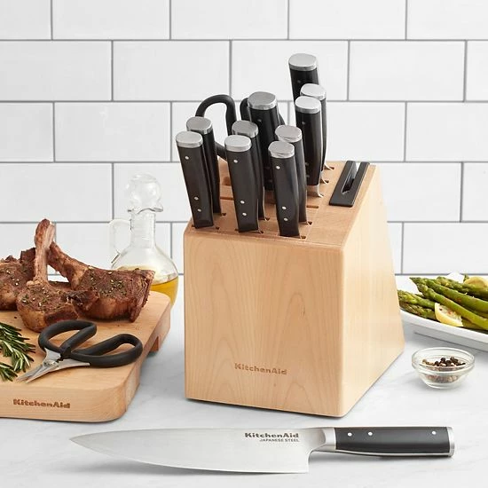 KitchenAid KO14TNBXBAA Gourmet 14-pc. Forged Triple Rivet Knife Block Set 4 KitchenAid KO14TNBXBAA Gourmet 14-pc. Forged Triple Rivet Knife Block Set - Image 2